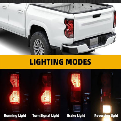 Solidspare Driver & Passenger Side Halogen Tail Lights w/ Bulb For 2023 2024 Chevy Colorado