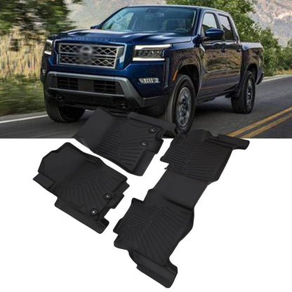 Solidspare Fit For 2022-2024 Nissan Frontier Crew Cab All Weather 3D TPE Floor Mats Liners