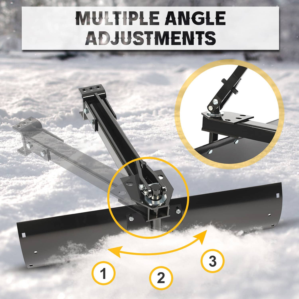 Solidspare For ATV UTV Tractor Adjustable 40'' Sleeve Hitch Tow Behind Rear Scrape Blade
