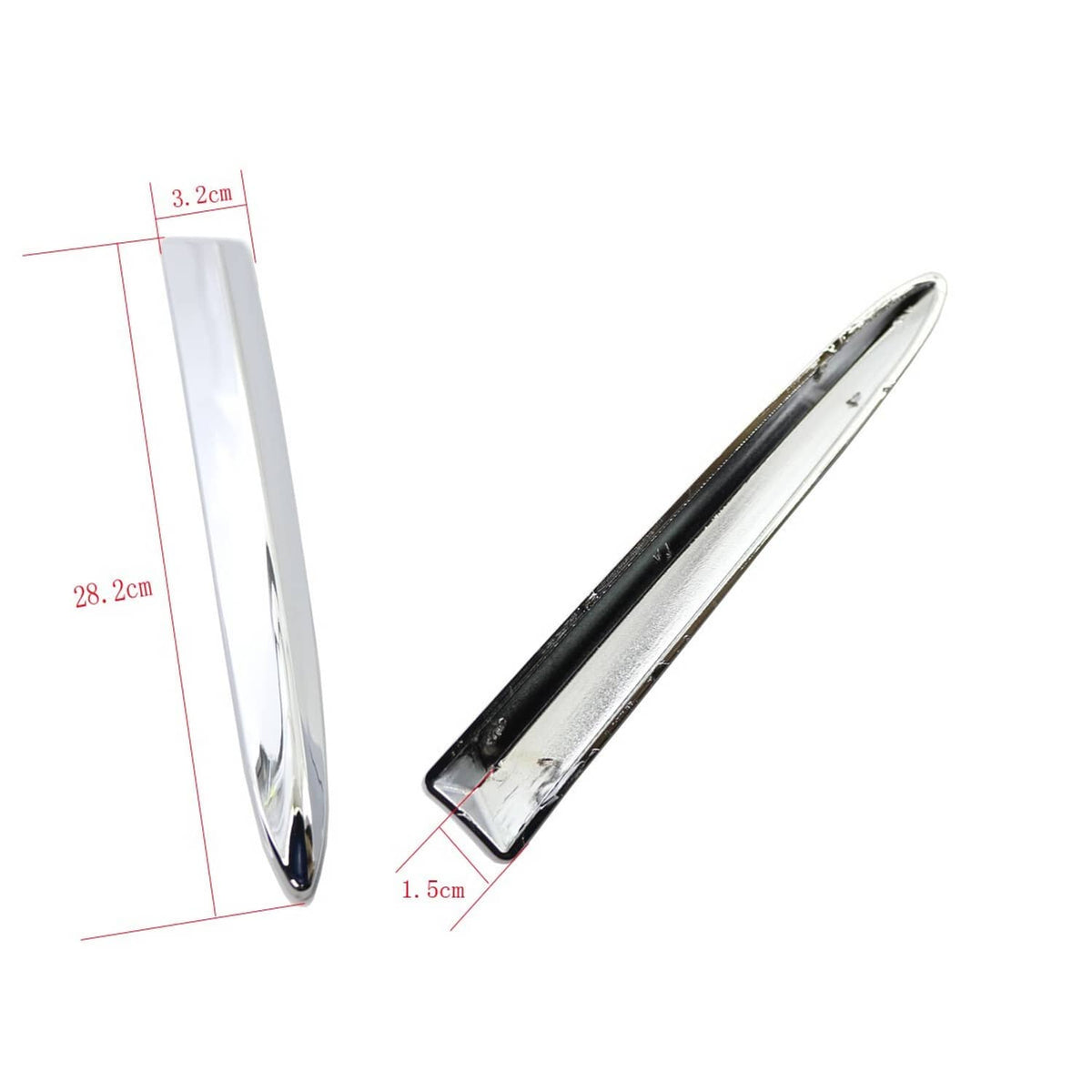 Solid Spare Pair Chrome Front Bumper Upper Grill Moulding Trim Fit for Fiat 500 2007-2015