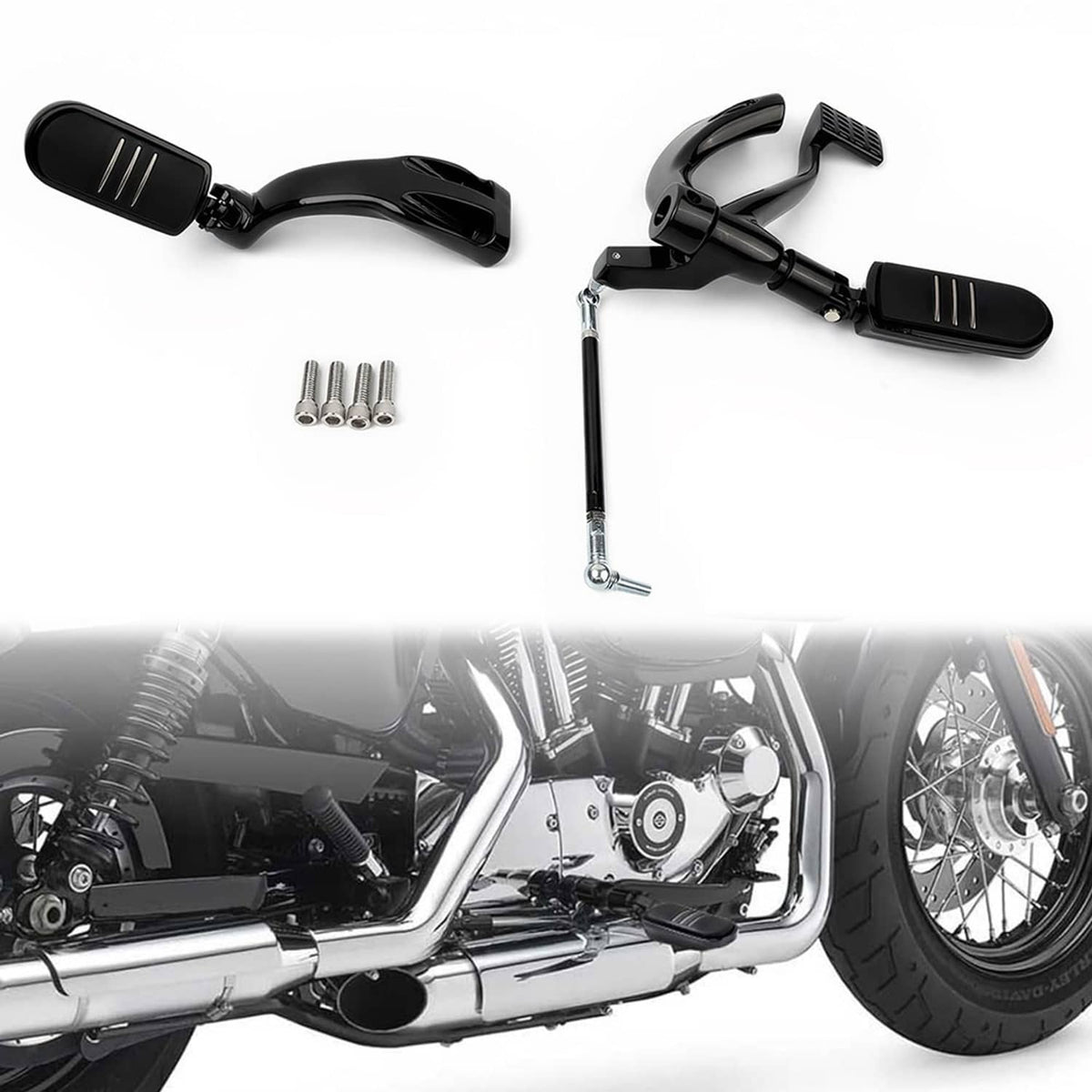 Solidspare Mid Forward Controls Footpeg Pegs Levers Fit For Harley Sportster XL 2004-2013