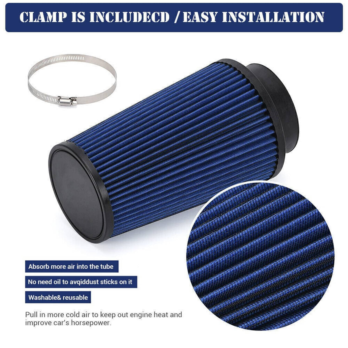Solidspare Cold Air Intake Kit w/Filter For Dodge 2007.5-2012 Ram 3500 6.7L Cummins Diesel