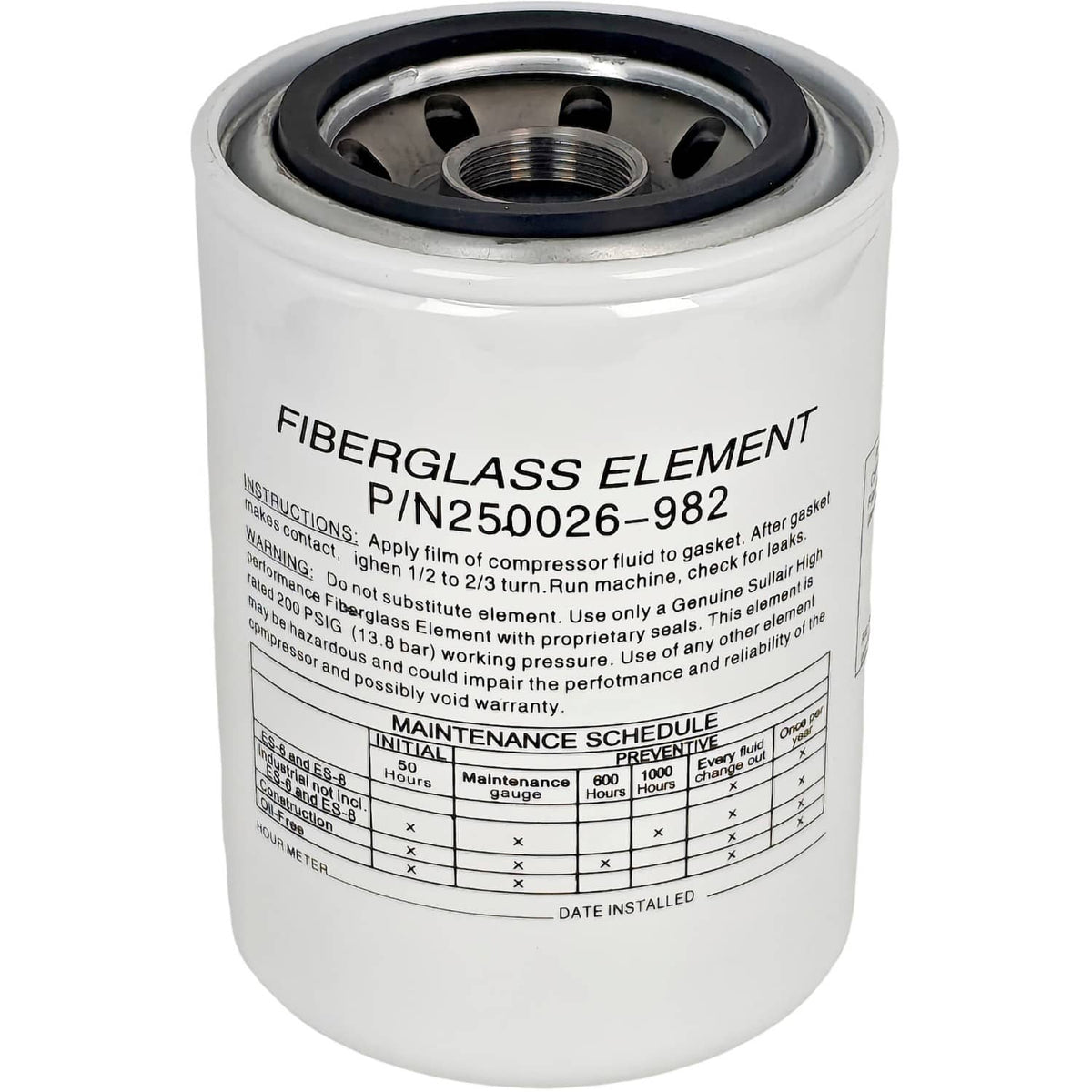 Solid Spare Oil Filter 250028-032 Fit for Sullair Air Compressor 250026-982