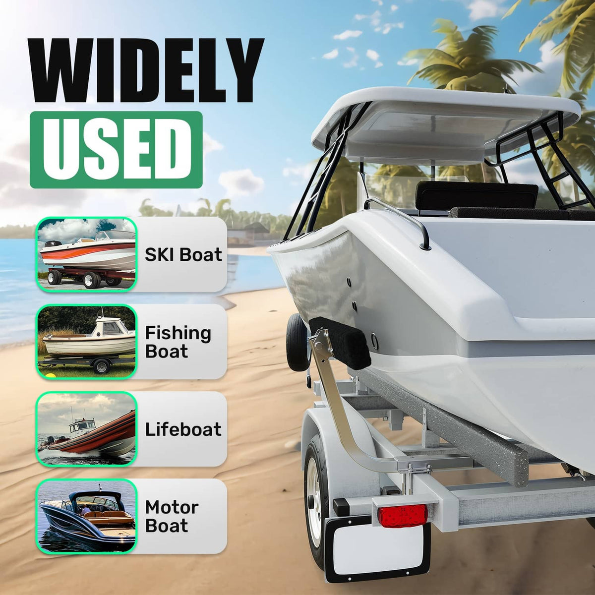 Solidspare 2 Side Boat Trailer Bunk Board Guide-On 75 degree 24" Carpeted Guides w/Hardware