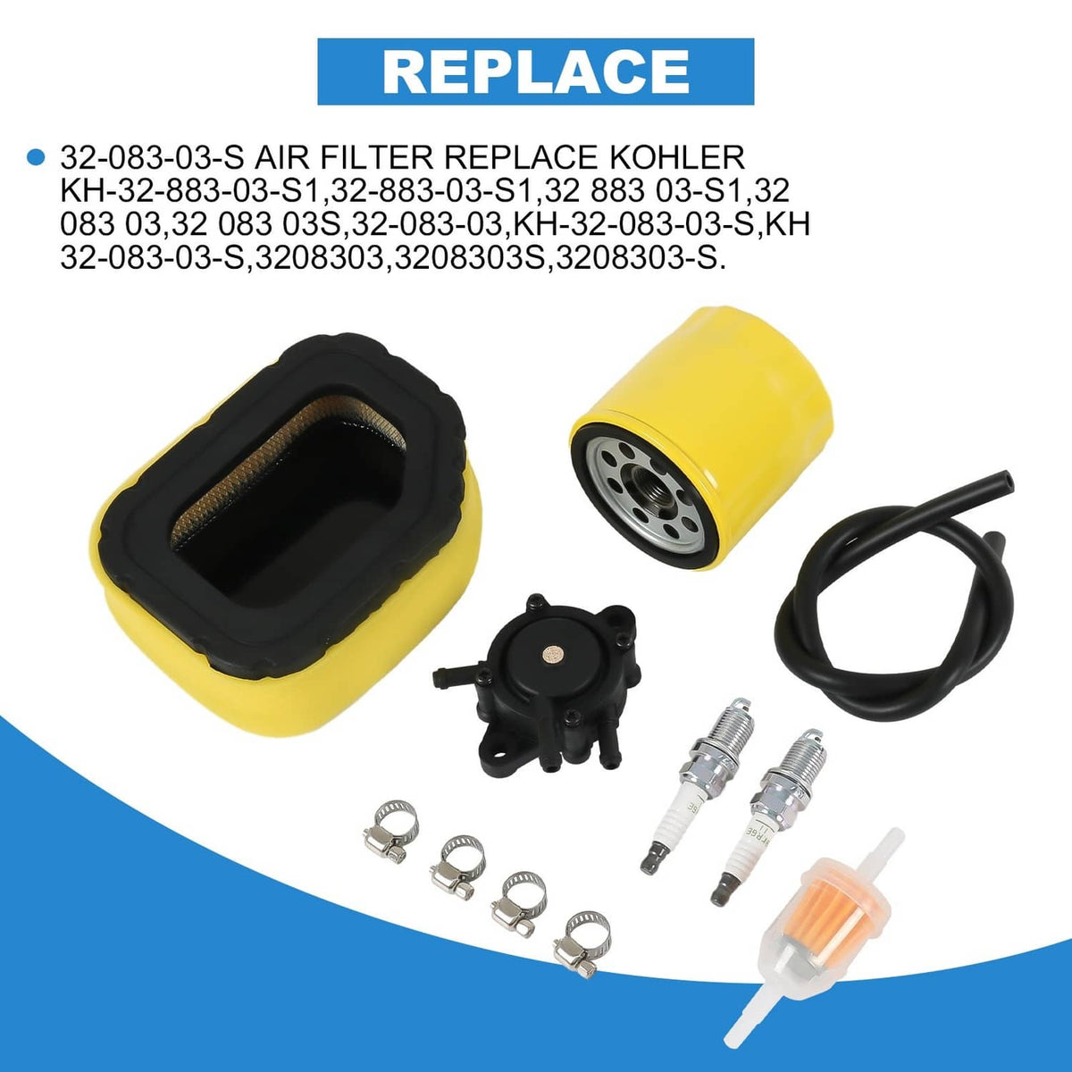 Solidspare KH-32-083-03-S Lawn Mower Air Filter Kit Fits for Kohler SV710 - SV740 Cub Cadet