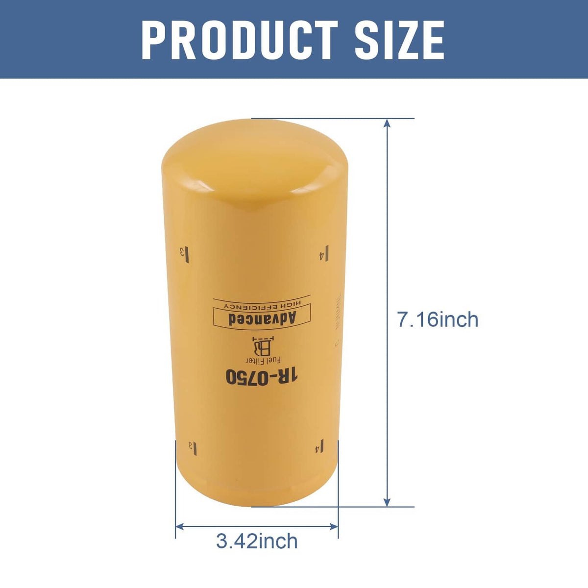 Solidspare Diesel Fuel Filter W/ Remote Mount Base 1/2" NPT For CAT 1R-0749,1R-0750 Filters