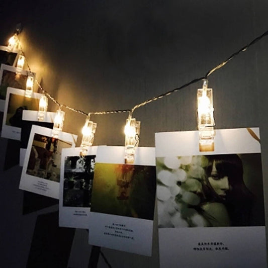 Solid Spare 10 LED Card Photo Clip String Fairy Lights Battery Christmas Party Wedding light