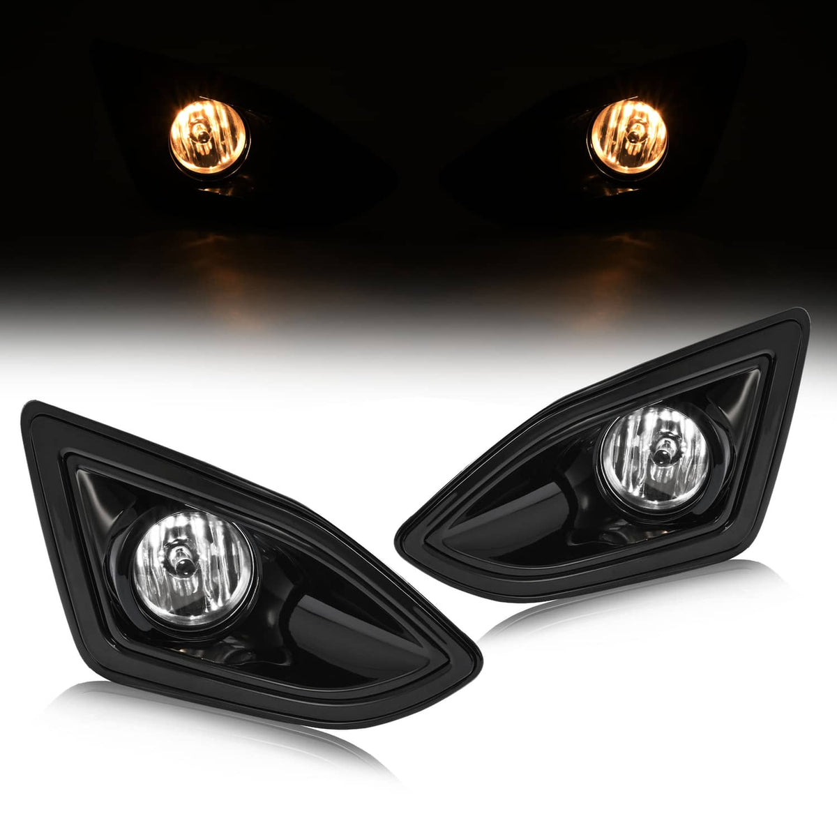 Solid Spare Bumper Fog Lights Lamps W/Harness Switch For Ford Edge 2015-2018 Halogen