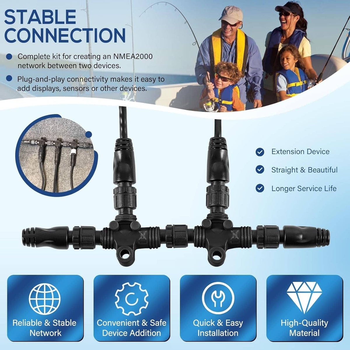 Solidspare 124-69 NMEA 2000 Network Starter Kit Replace for Lowrance N2K-EXP-RD-2 Cable Kit