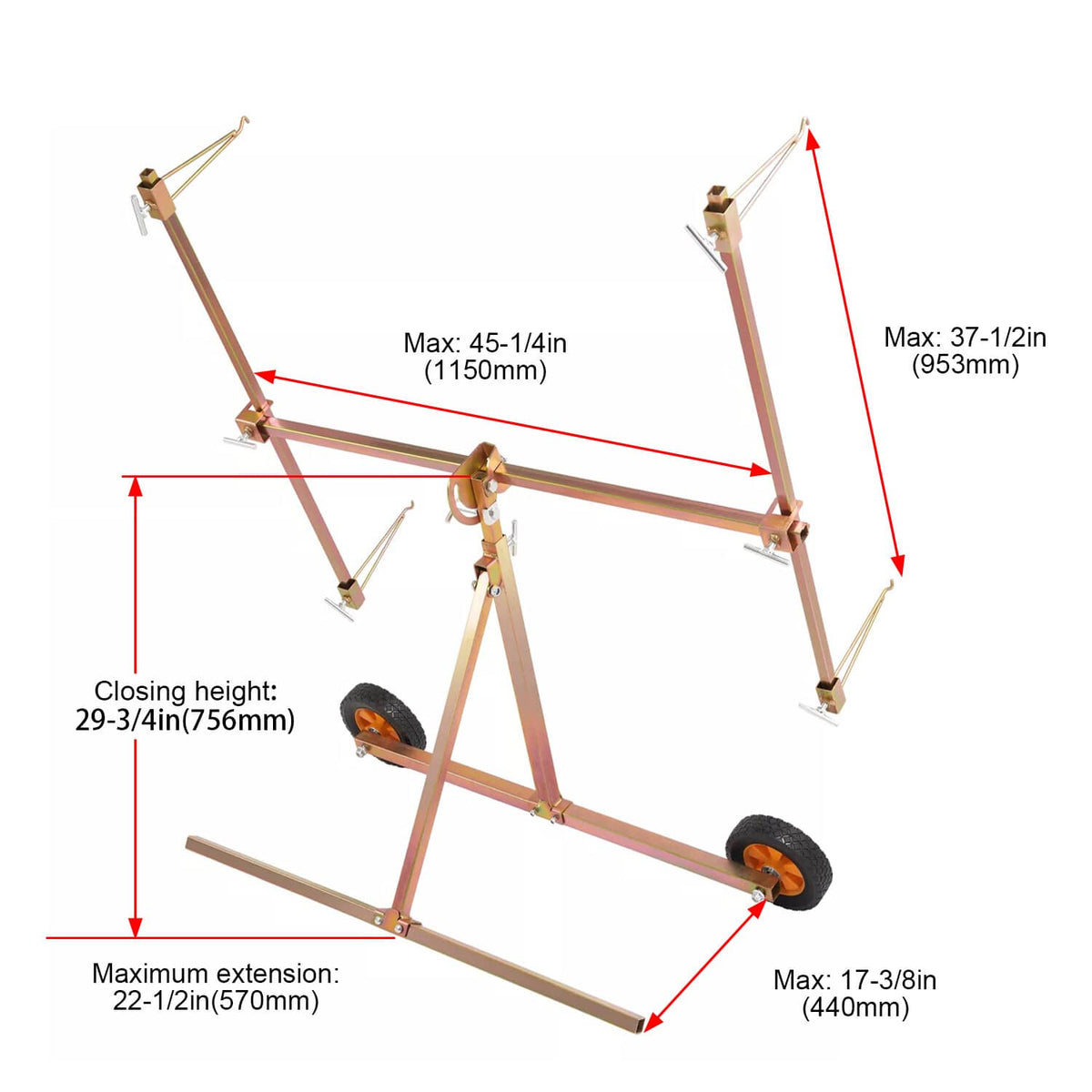Solid Spare 45" Adjustable Paint Stand Rotating Panel Repair Tool For Auto Parts Hood Door