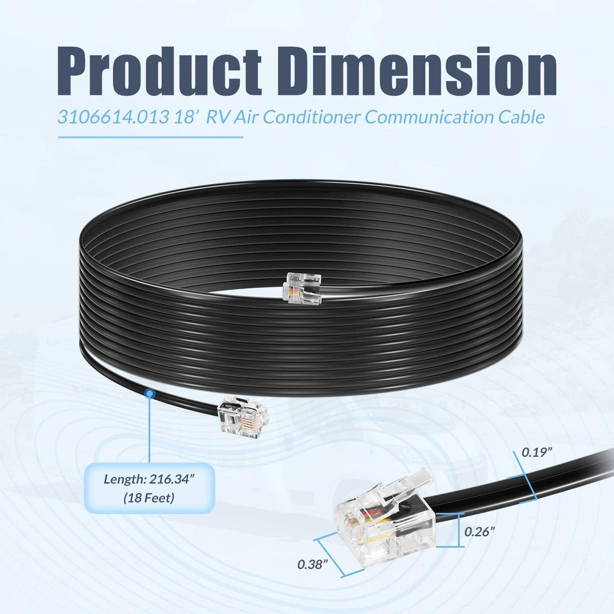 Solidspare 3106614.013 18’ RV Air Conditioner Communication Cable for Dometic Multi-Zone