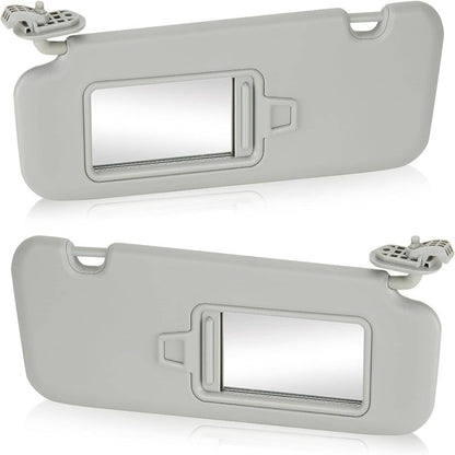 Solidspare 2Pcs Driver & Passenger Gray Sun Visor w/ Mirror for 2017-2019 Hyundai Elantra