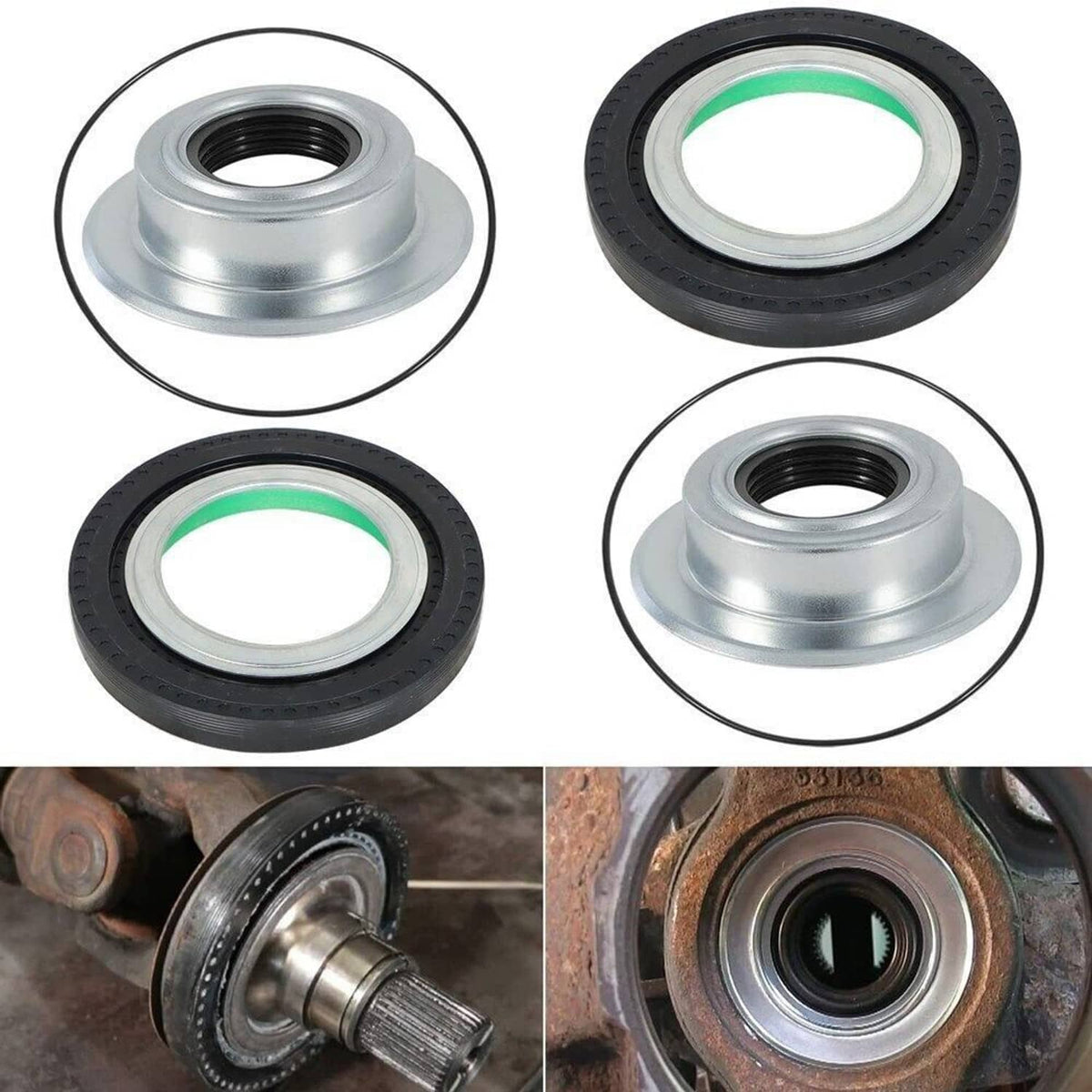 Solidspare Front Axle Seal & Greaseable U Joint Kit for 2005-2014 Ford F250 F350 Super Duty