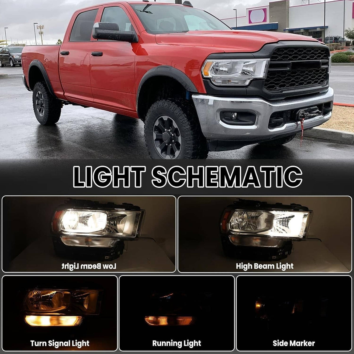 Solidspare For 2019-2024 Ram 2500 3500 Halogen Chrome Headlight Assy Right Passenger Side