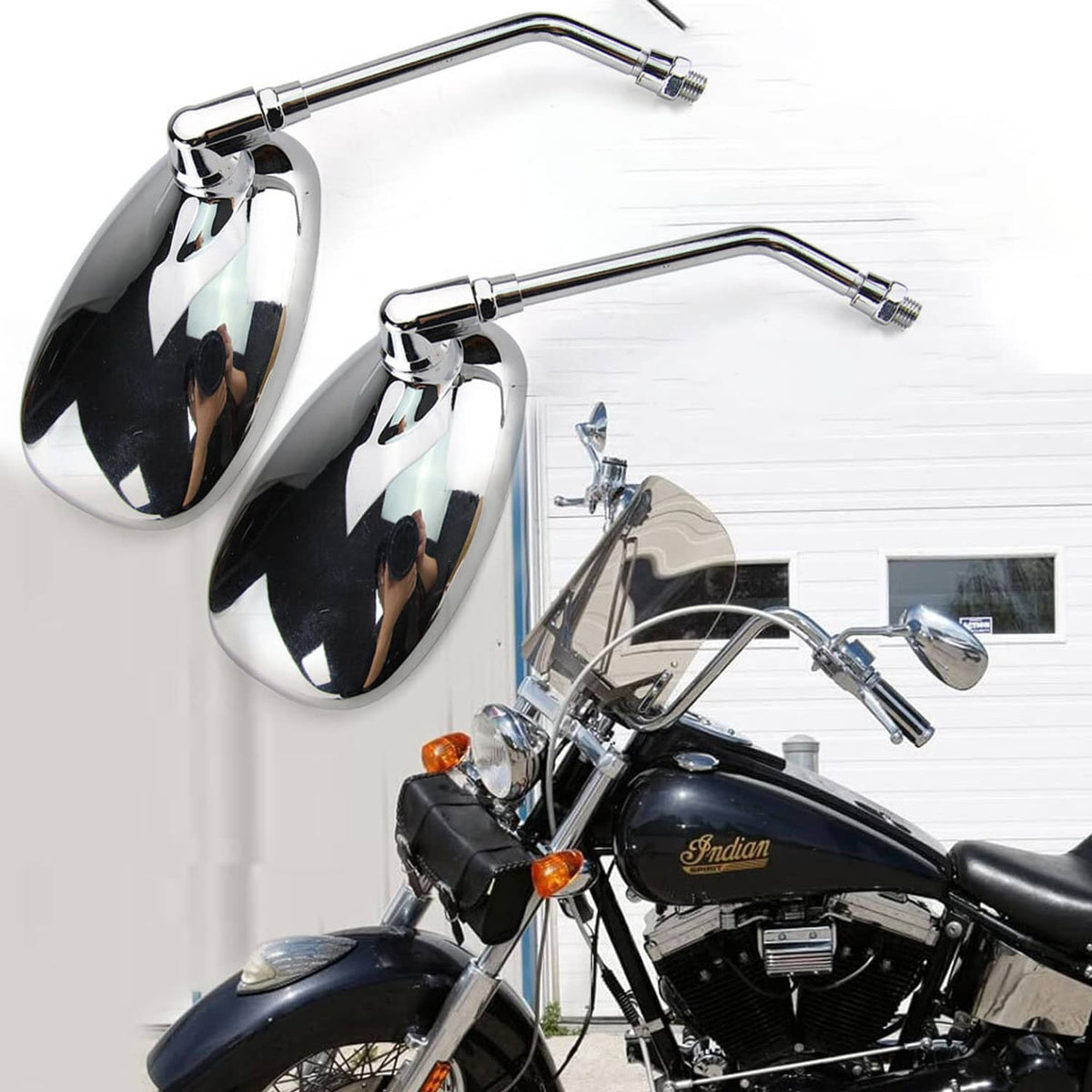 Solidspare Motorcycle Rear View Mirrors 10mm Chrome For Honda VTX1300C Valkyrie 1500 1800
