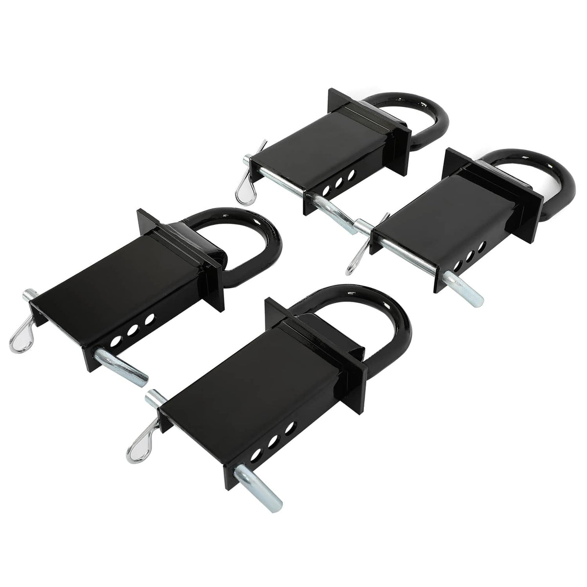 Solidspare Heavy Duty 4 Pack Trailer Adjustable Stake Pocket D-Ring Zinc 2”×4" 16200LBS