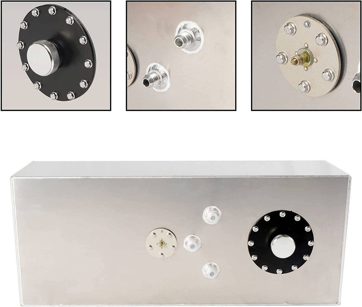 Solidspare 15 Gallon Aluminum Racing Drift Fuel Cell Gas Tank w/ Cap & Level Sender Sliver
