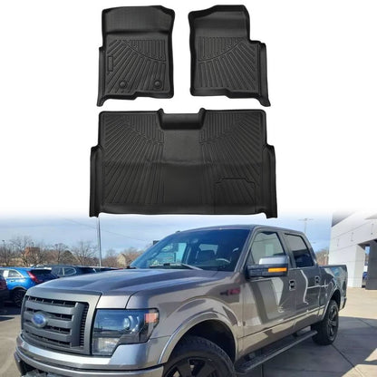 Solidspare All Weather Floor Mats Liners For Ford F-150 Super Crew Cab 4 Doors 2010-2014