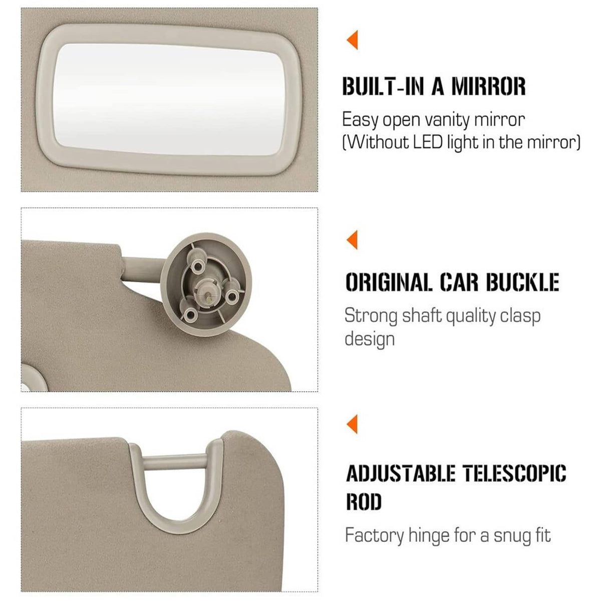 Solidspare 1Pair Sun Visor Set Left & Right For 2002-2009 Dodge Ram 1500 2500 3500 Beige