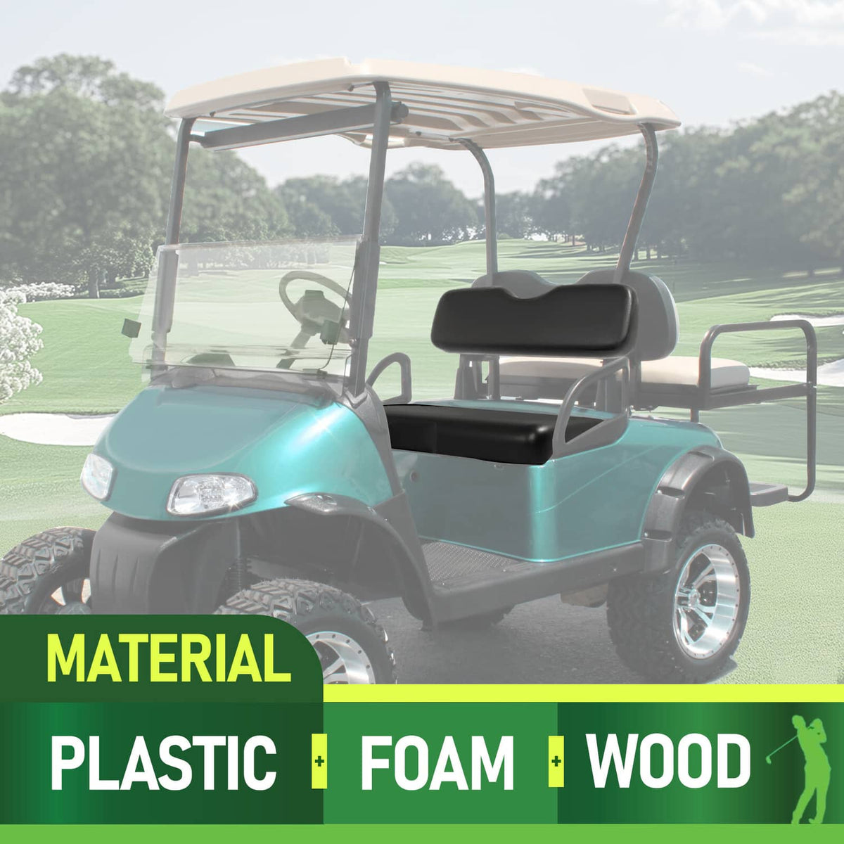 Solidspare Front Seat Bottom and Backrest Kit For EZGO RXV Back Cushion Golf Cart 08+ Model