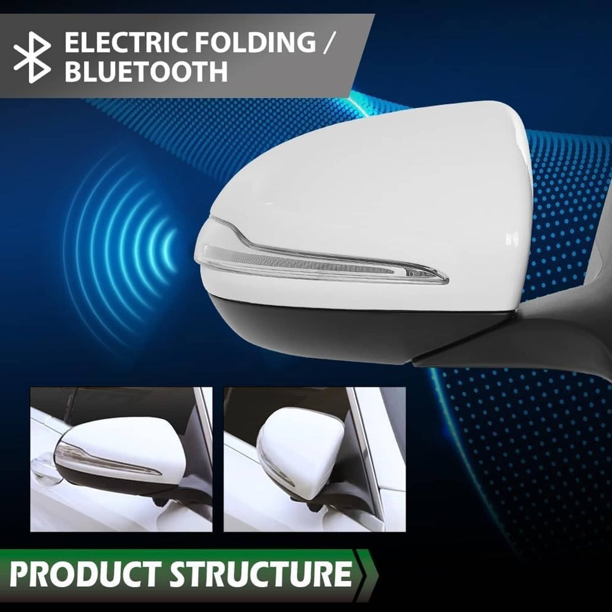 Solidspare Right Side Mirror Heated Blind Spot Fits For 2016-2021 GLC Class GLC300 Mercedes