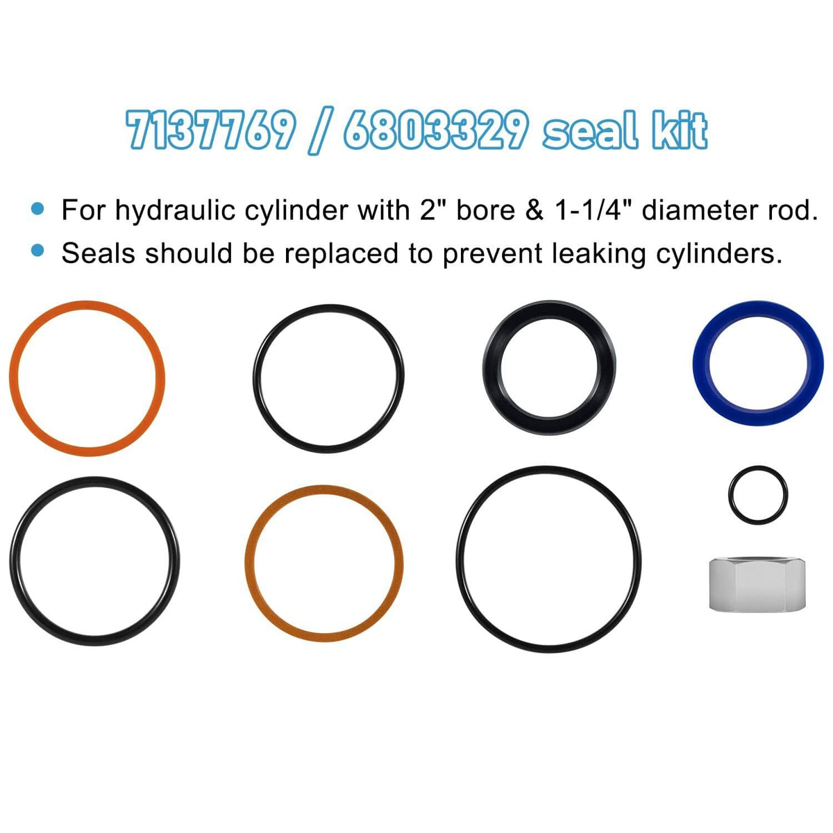 Solid Spare 6803329 Hydraulic Lift Cylinder Seals Kit for Bobcat 444 500 520 642 643 742 743