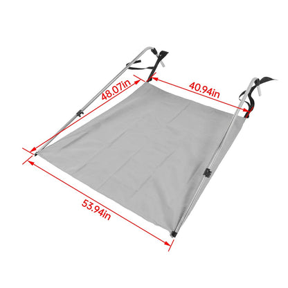 Solidspare Gray Boat Sun Shade 304 Stainless Steel+Fabric Canopy For Universal Boat