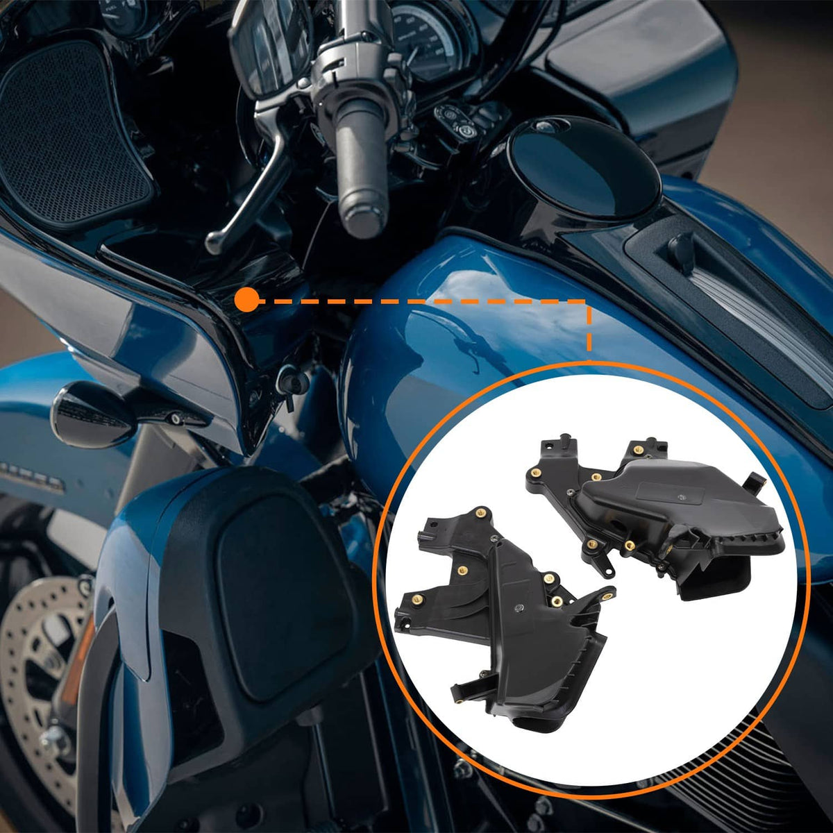 Solidspare 2Pcs Motorcycle Fairing Storage Glove Box For Harley Road Glide FLTR 2015-2025