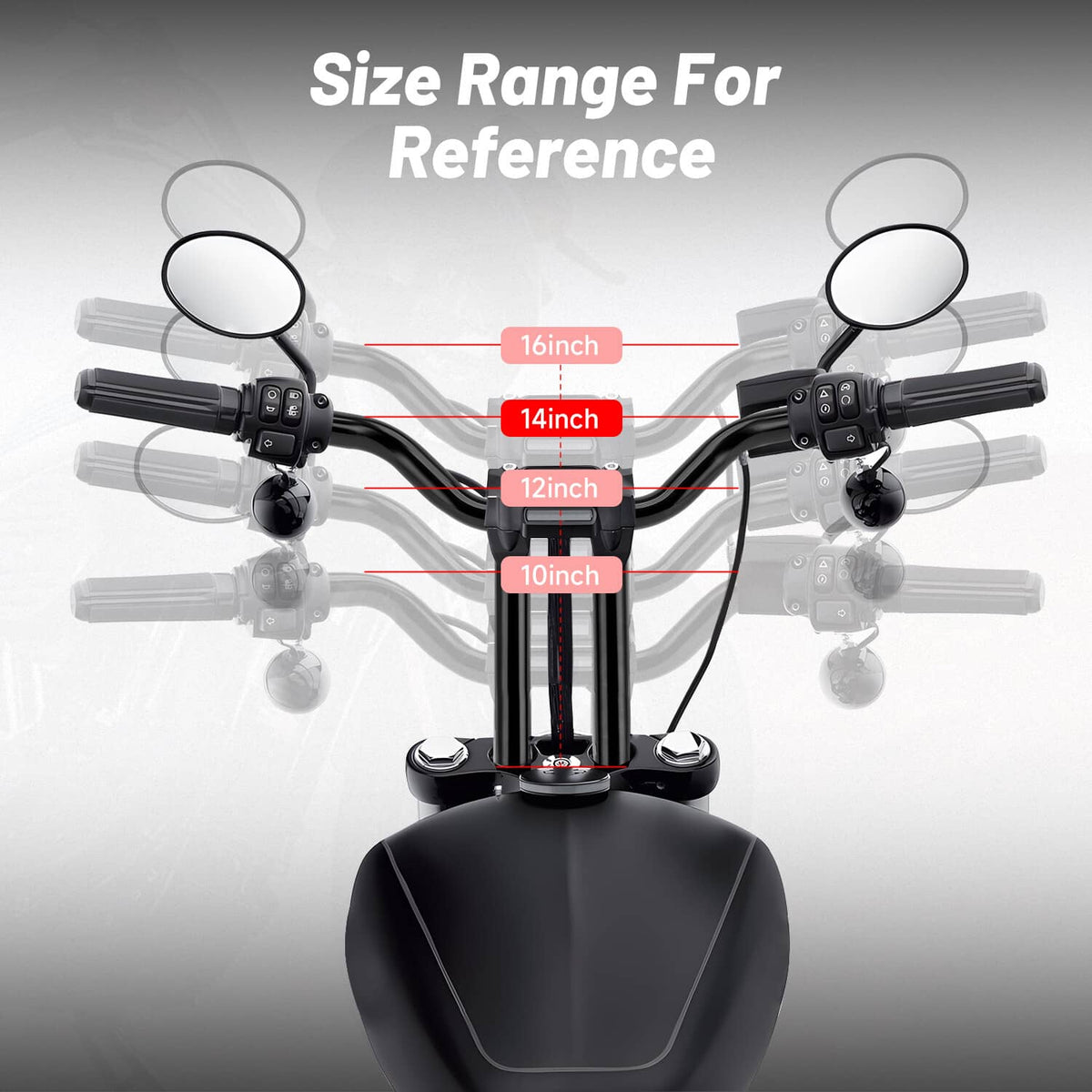 Solidspare MX T Bars 14" Rise Handlebar 1-1/4" For Harley Dyna Softail Sportster Touring