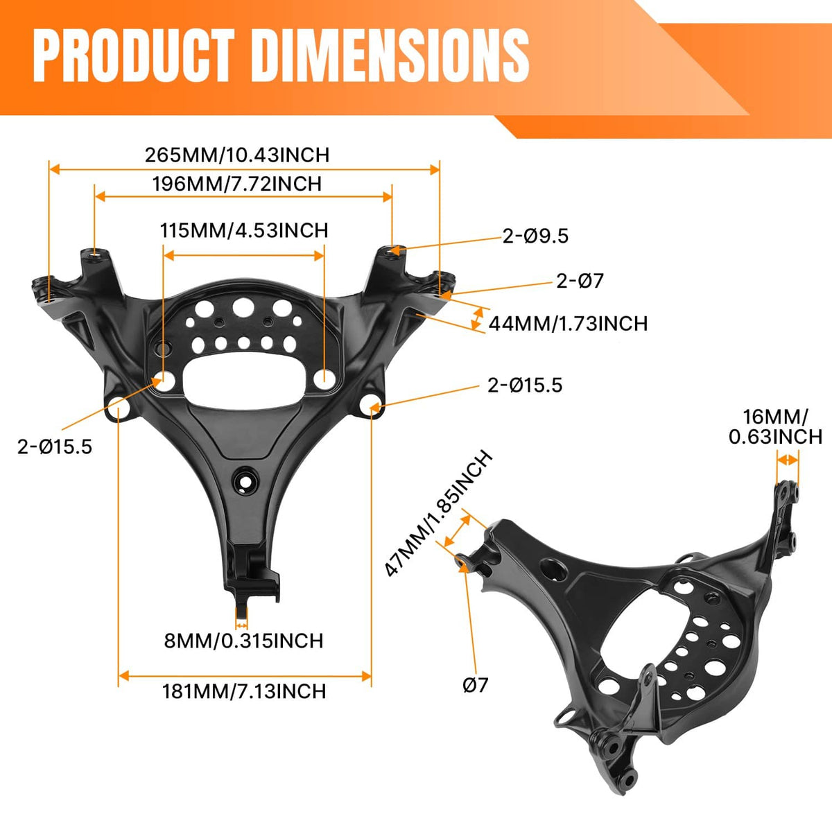 Solidspare Front Upper Fairing Stay Bracket for Honda CBR1000RR 2017-2025 2022 2023 2024