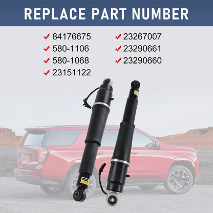 Solidspare Pair REAR Air Shock Absorbers for 2015-20 Escalade Suburban Tahoe Yukon 84176675