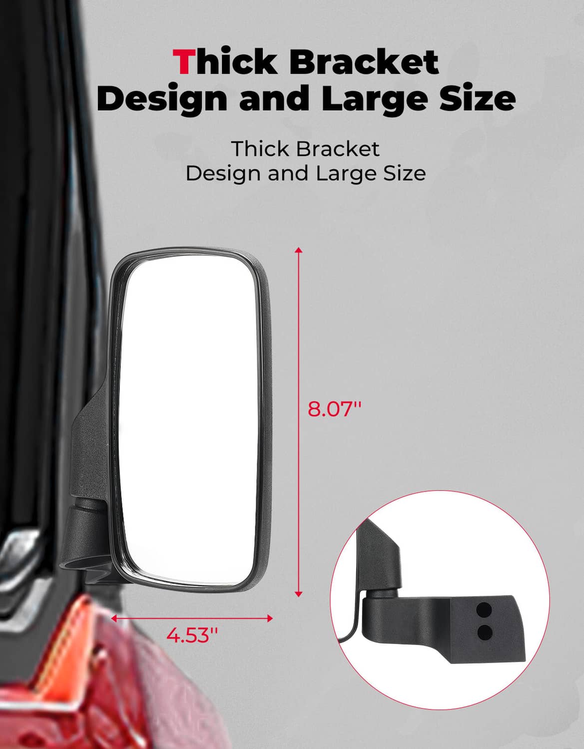 Solidspare Fit For 2018-2025 Polaris Ranger XP 1000 Crew Door Mounted Rearview Side Mirrors