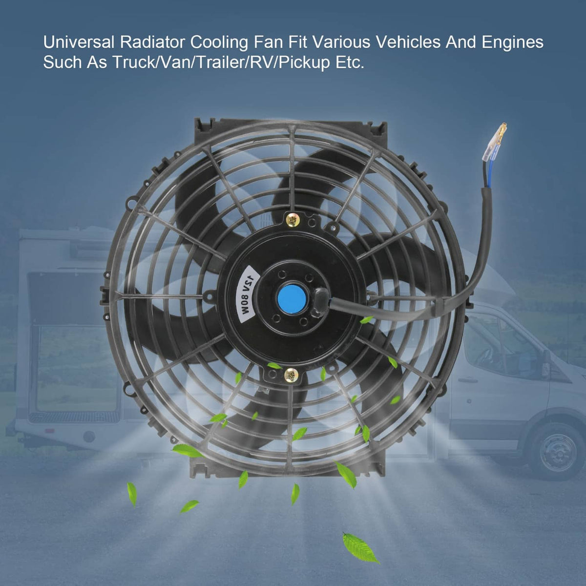 Solidspare 2X Universal 10" inch Slim Pull Push Racing Electric Radiator Engine Cooling Fan