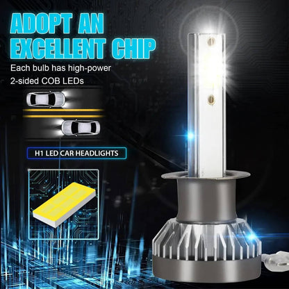 Solidspare 4Pcs H1 LED Headlight Bulbs Conversion Kit High Low Beam 6000K Xenon Super White