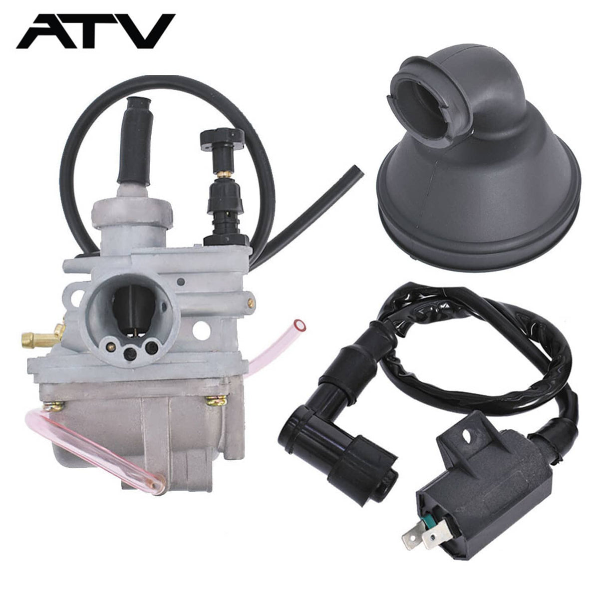 Solidspare Carburetor Intake Boot Rubber & Ignition Coil For Suzuki LT-80 1987-2006