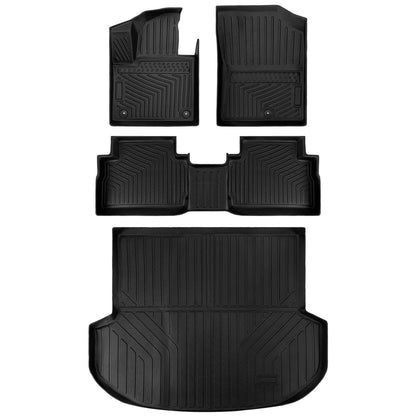 Solidspare Waterproof Front and Rear Floor Mats Fit for Hyundai Santa Fe 5 Seat 2021-2023