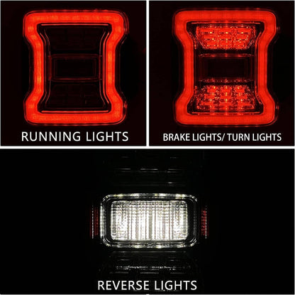 Solidspare Rear Brake Turn Signal Lamps LED Tail Lights For Jeep Wrangler JK JKU 2007-2018