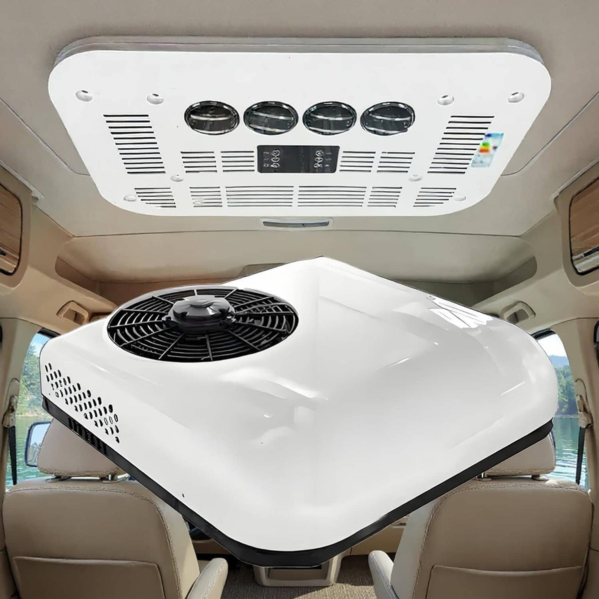 Solidspare 48V 11000 BTU RV Rooftop Air Conditioner A/C Unit Cooling For Trailer Motorhome