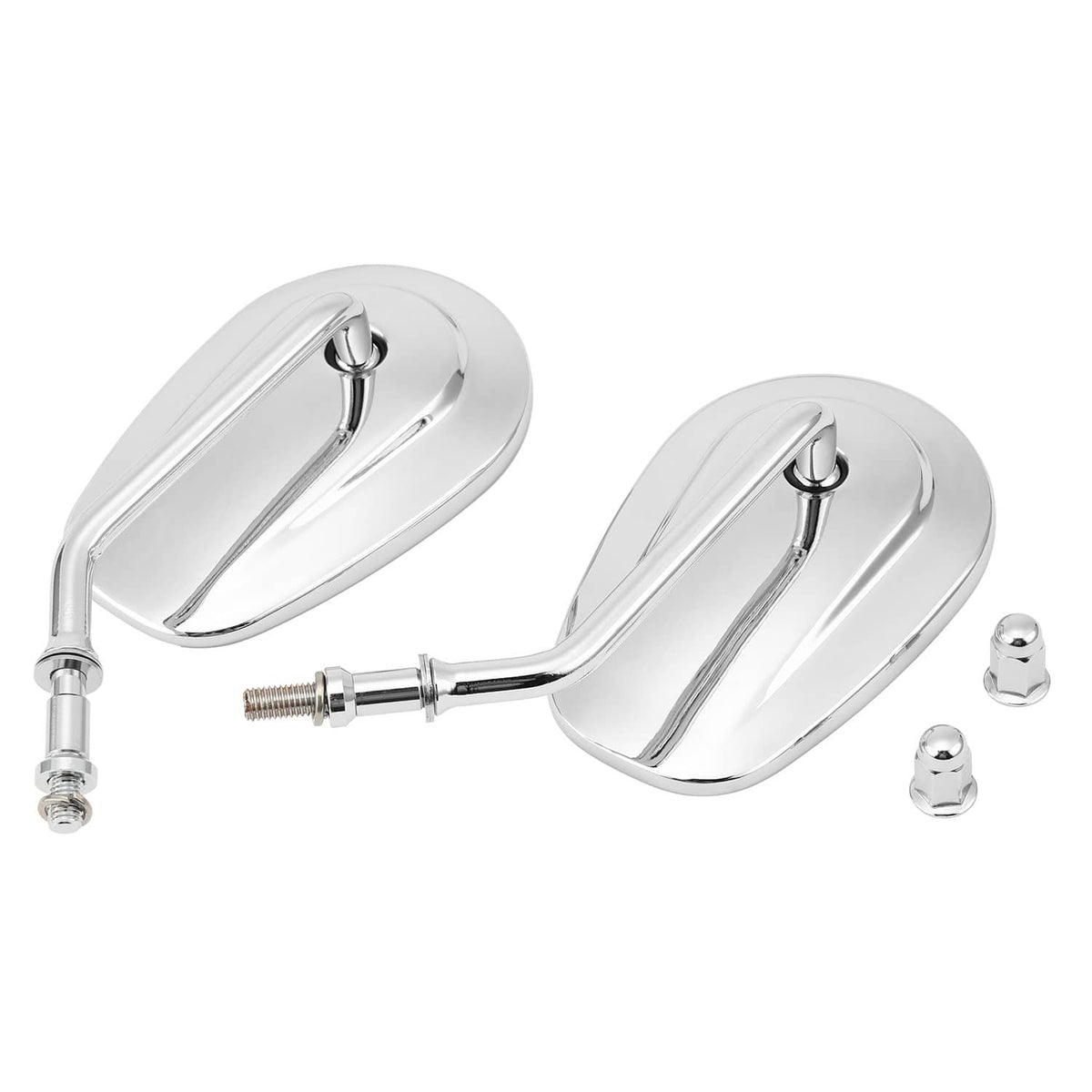 Solidspare 2Pcs Chrome Rear View Mirrors For Harley Touring Road King Sportster XL 1200 883