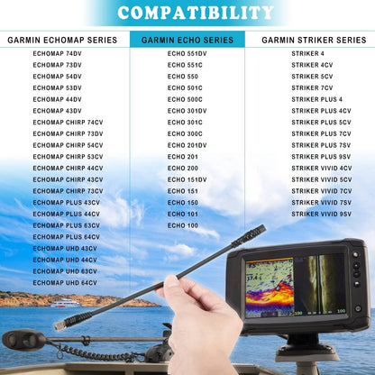 Solidspare MKR-US2-12 Adapter Cable for Garmin Echo Series 1852072 for Sonar Transducer