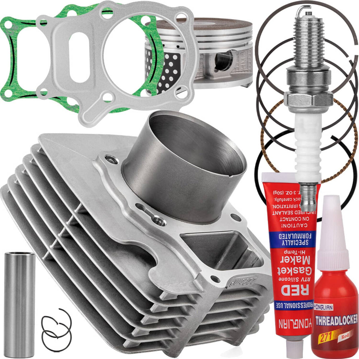 Solidspare 74mm Big Bore Cylinder Piston Top End Kit Fits For Honda TRX250EX 2001-2008 New