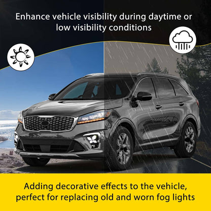 Solid Spare LED Fog Lights DRL Daytime Running Driving Lamps For Kia Sorento 2019-2020 LH+RH