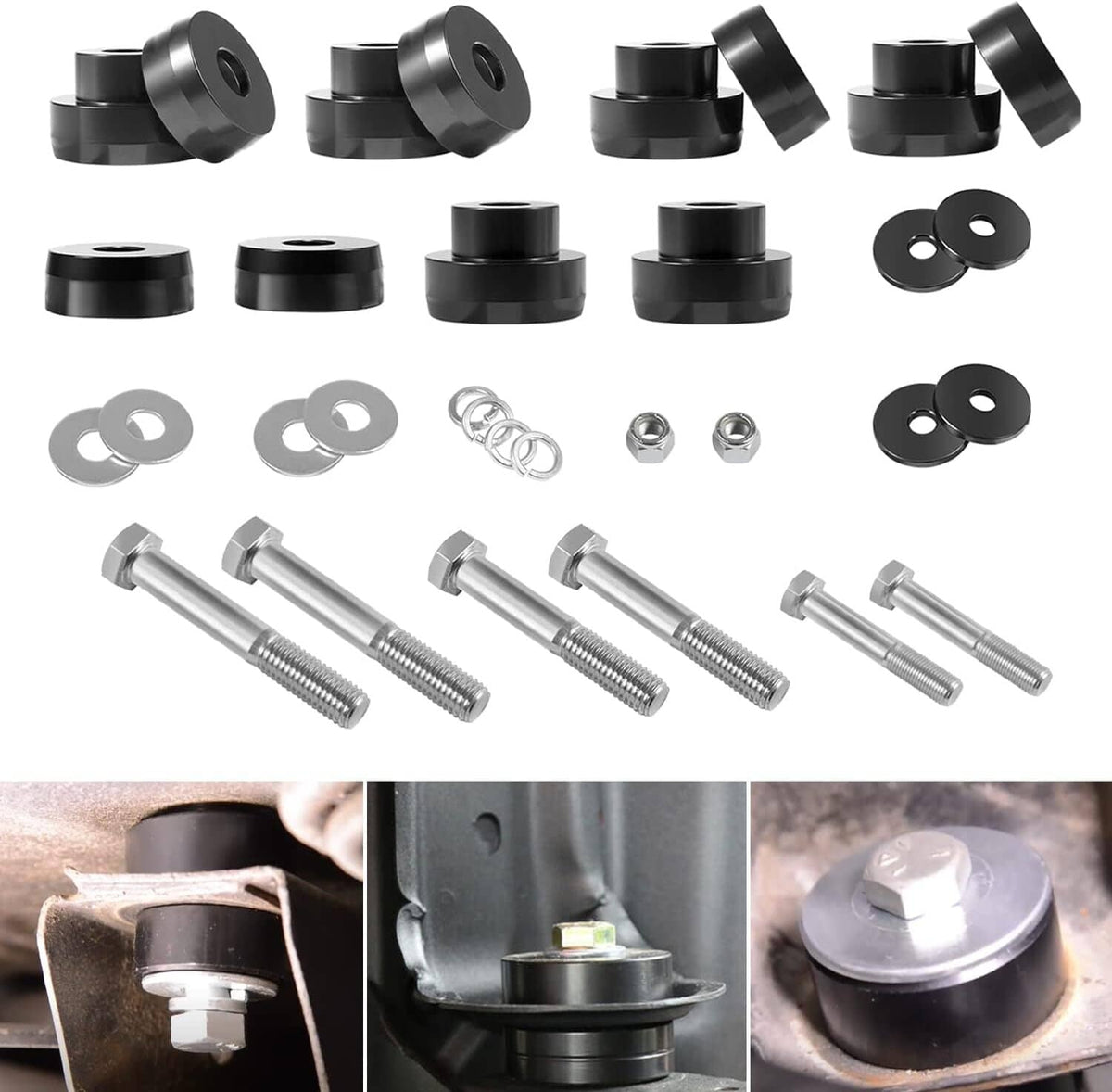Solid Spare 134-10005 Billet Aluminum Body Mount Bushings for 1968-1981 Camaro Nova Chevy II