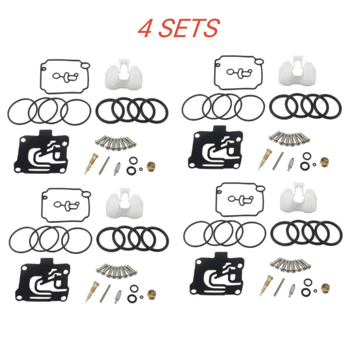 Solid Spare 4Set Carburetor Carb Rebuild Repair Kit for Yamaha F50-T50 hp 4 Stroke 2001-2004
