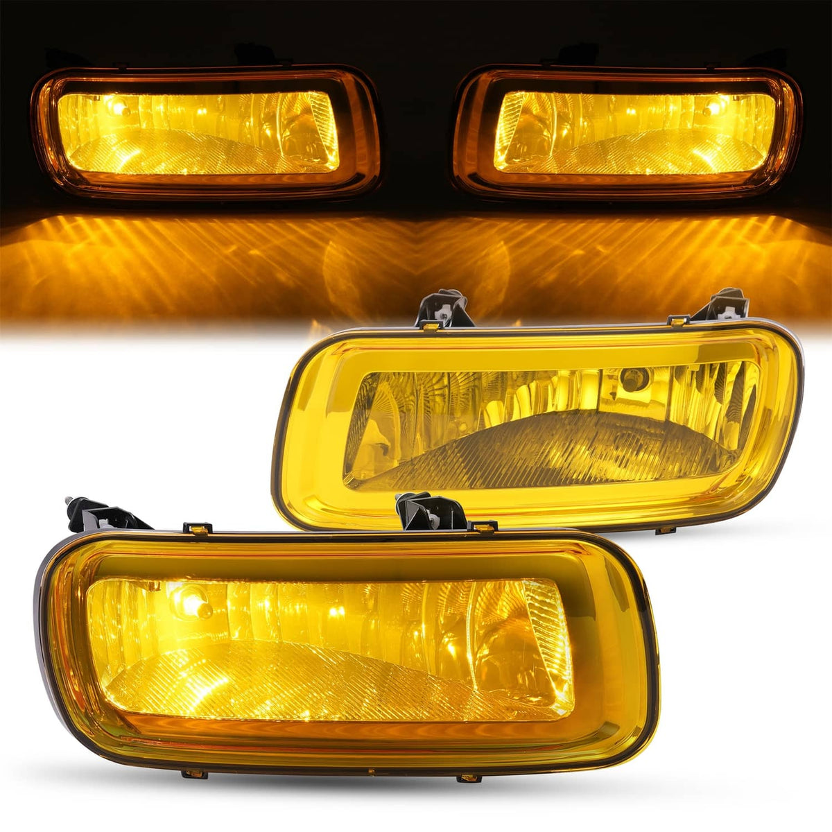 Solid Spare 2PCS Yellow Lens Front Left & Right Fog Lights Lamps For Ford F150 F-150 2004-06