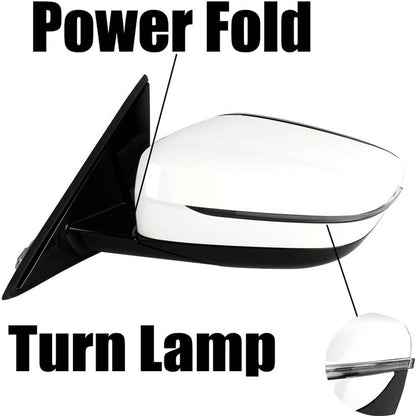 Solidspare Left Driver Side Mirror w/Blind Spot White For 2019-2023 BMW 320i 330i 330e