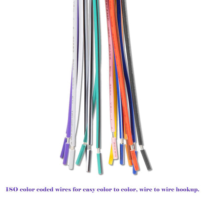 Solidspare 16 Pin Radio ISO Wire Harness Adapter For Peterbilt Freightliner Semi Truck Pair