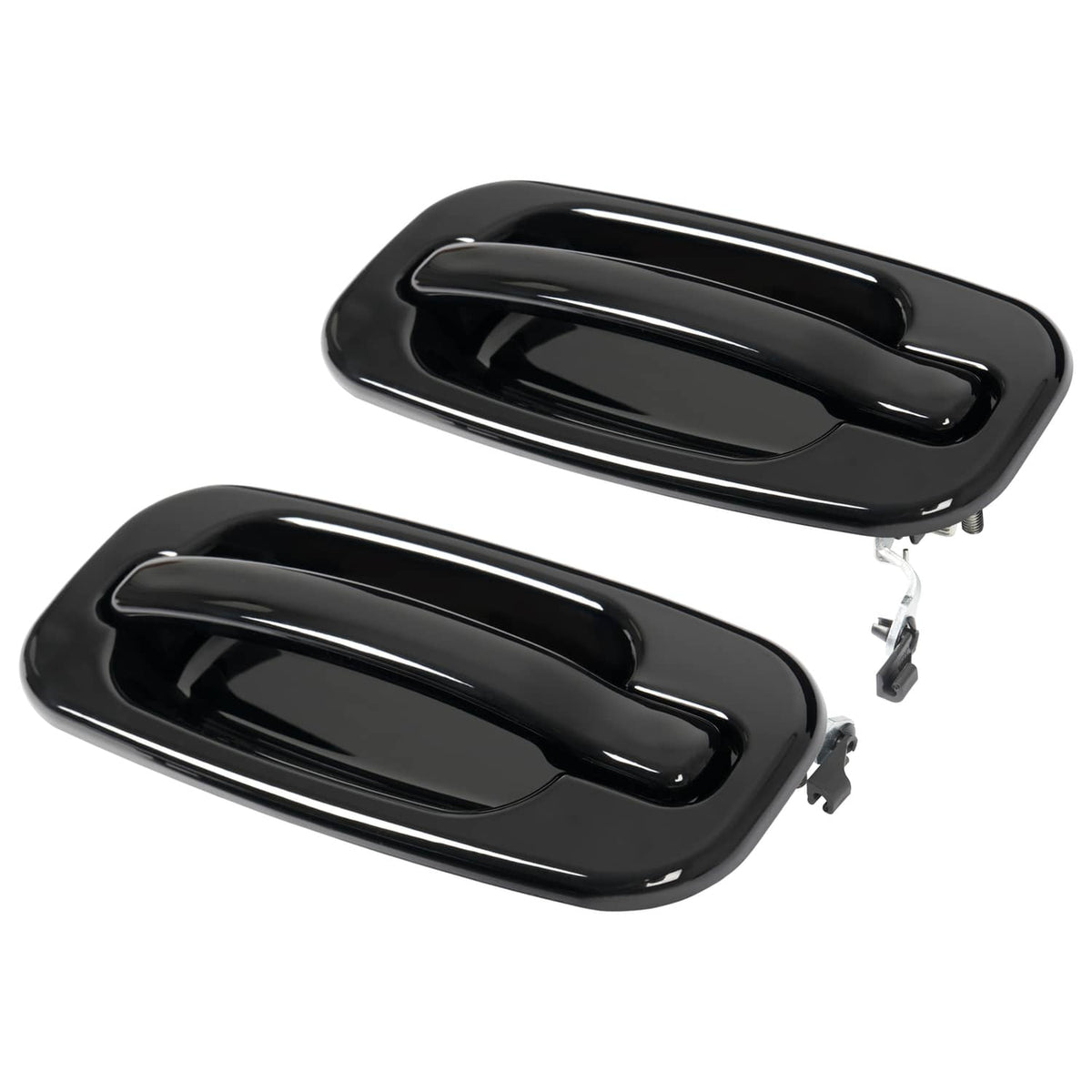 Solid Spare Door Handle Set For Chevy Silverado 1500 1999-2006 Smooth Black Front Outer 2PCS