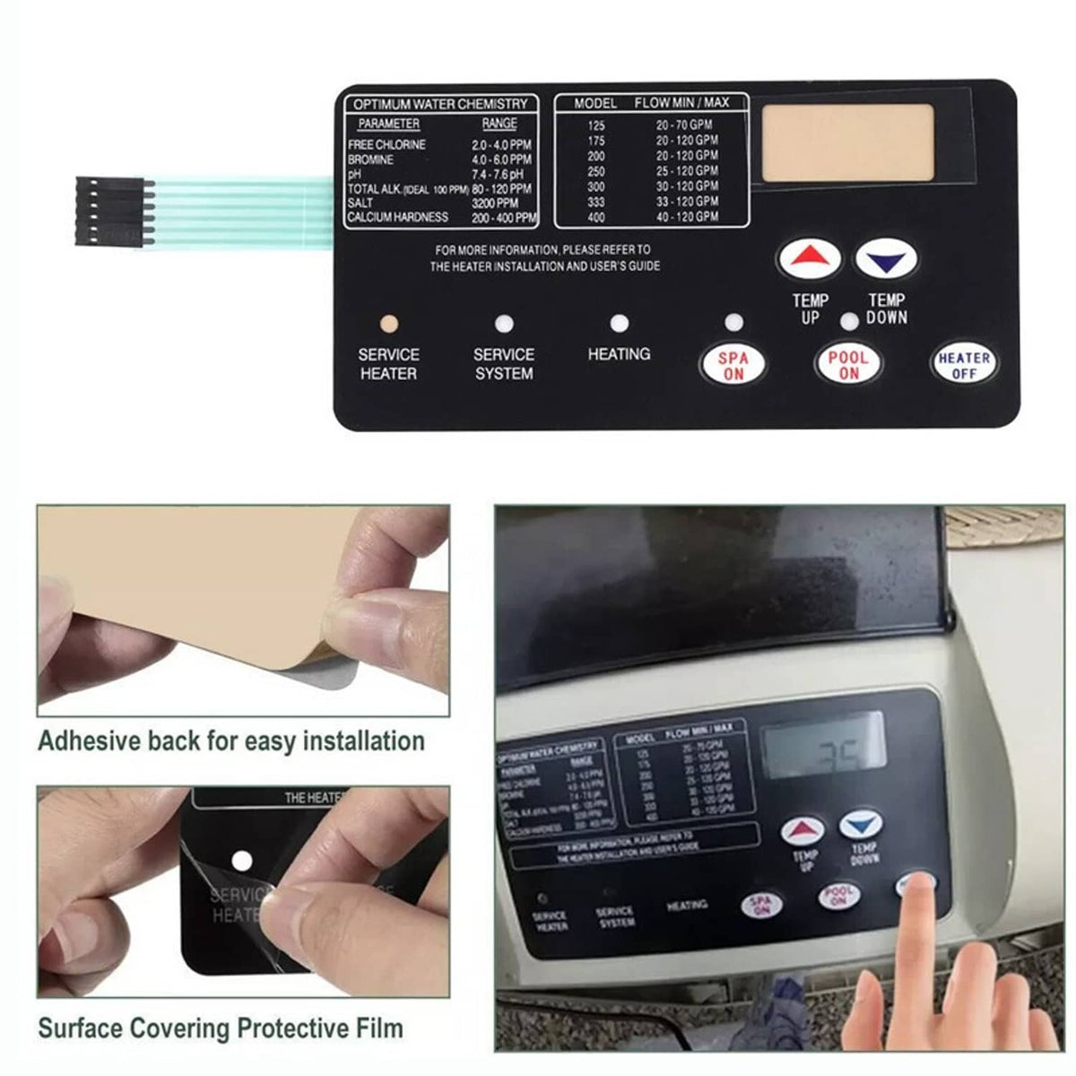 Solidspare For Pentair Master Temp 400 Control Board Kit w/472610Z Switch Pad 42002-0007S