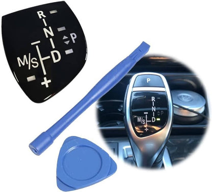 Solid Spare Black Gear Shifter Knob Panel Cover Sticker Trim For BMW F01 F10 F15 F30 F35 F18